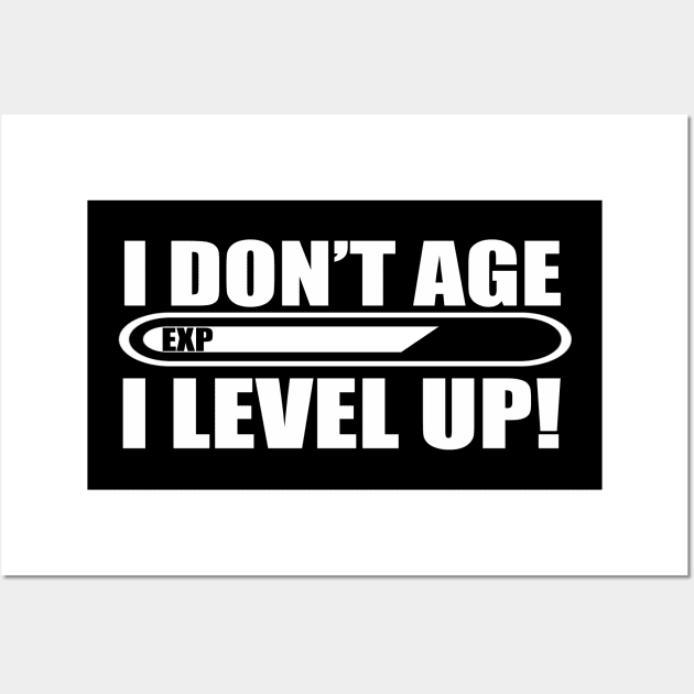 I Don't Age I Level Up Funny Gaming Typography Design Wall Art by StreetDesigns